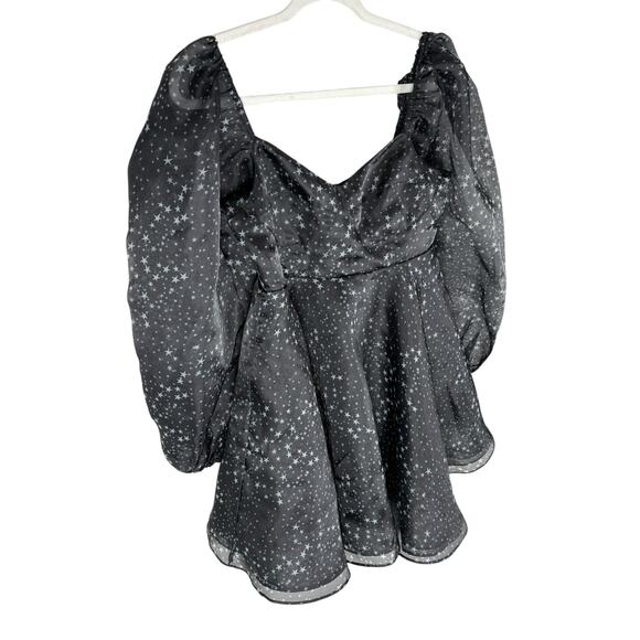 Selkie Princess Stars Mini Dress Puff Sleeve Cocktail Whimsigoth Antique Party M - Picture 5 of 9